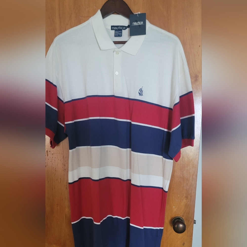 SOLD 😃 SOLD. Nautica Men's Polo XL Shirt Striped NWT